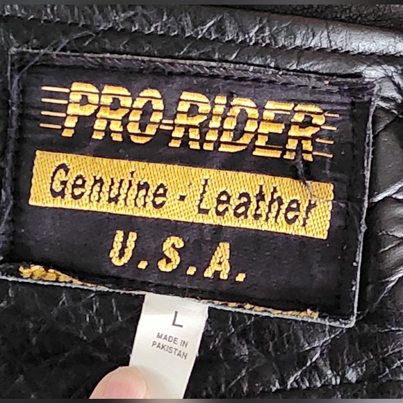 Chaps Genuine Leather Motorcycle Pro Rider Black Size Large - Picture 8 of 15